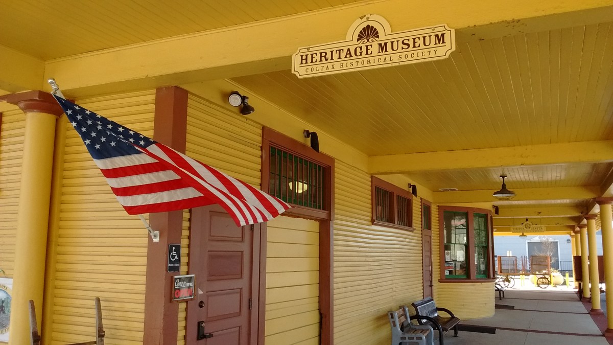 This is a view from the outside of the Colfax Area Heritage Museum in Colfax, California.